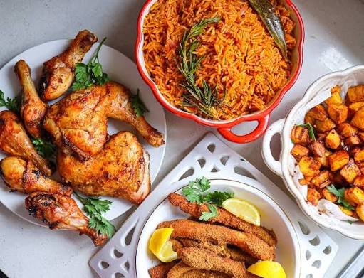 Corporate African catering spread for office events
