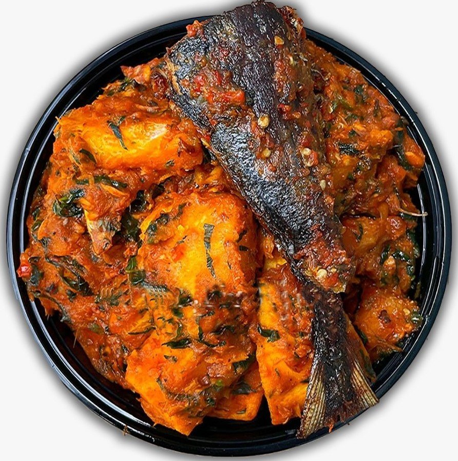 African stew and rice meal